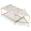 Mosk - Table basse moderne en marbre + verre + laiton
