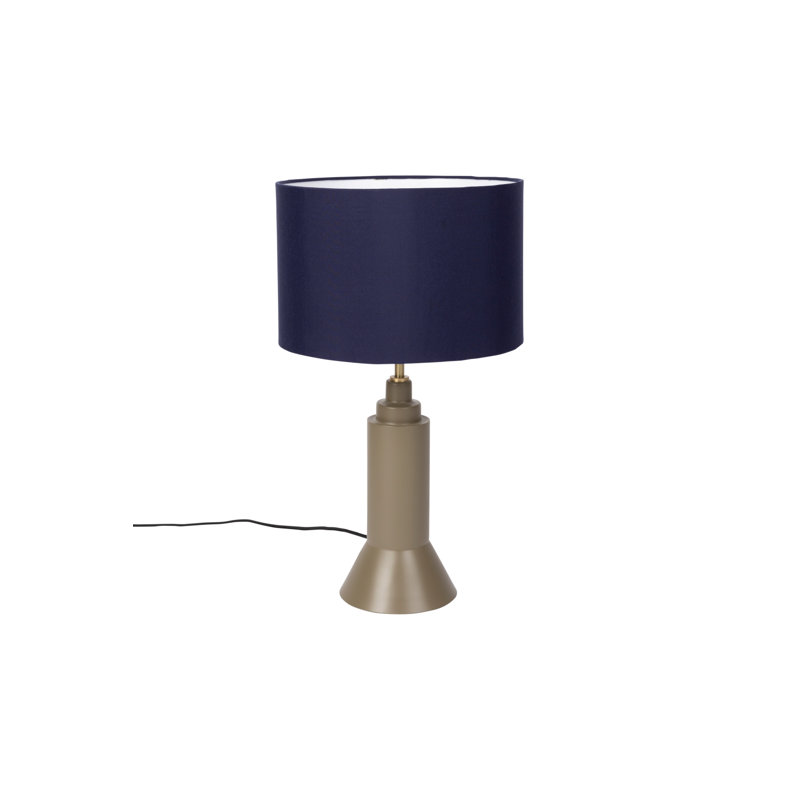 Lampe de table en métal Kaja, Bleu foncé, Brun