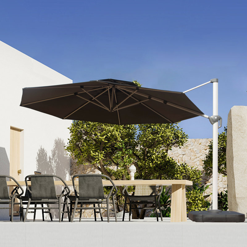 Parasol en porte-à-faux 155,91 po Skailar, Noir