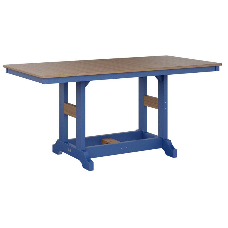 Garden Classic Outdoor Bar Table, Pacific Blue, Antique Mahogany