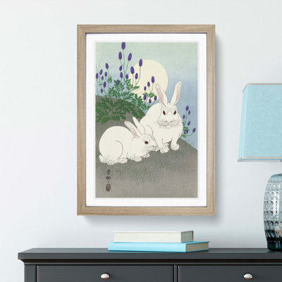 Rabbits at Full Moon by Ohara Koson - Picture Frame Painting Print