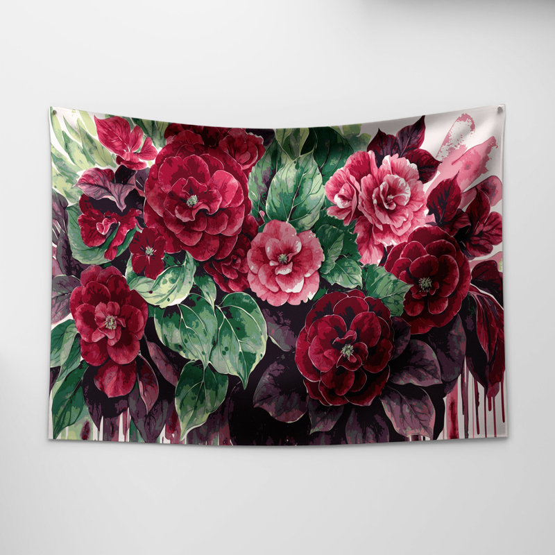Tapisserie murale Bégonias botaniques, 51 po x 60 po