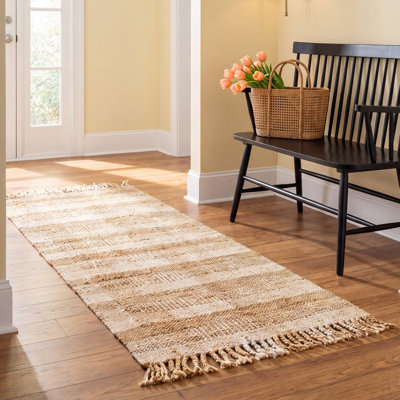 Hand-Woven Plaid Jute Rug