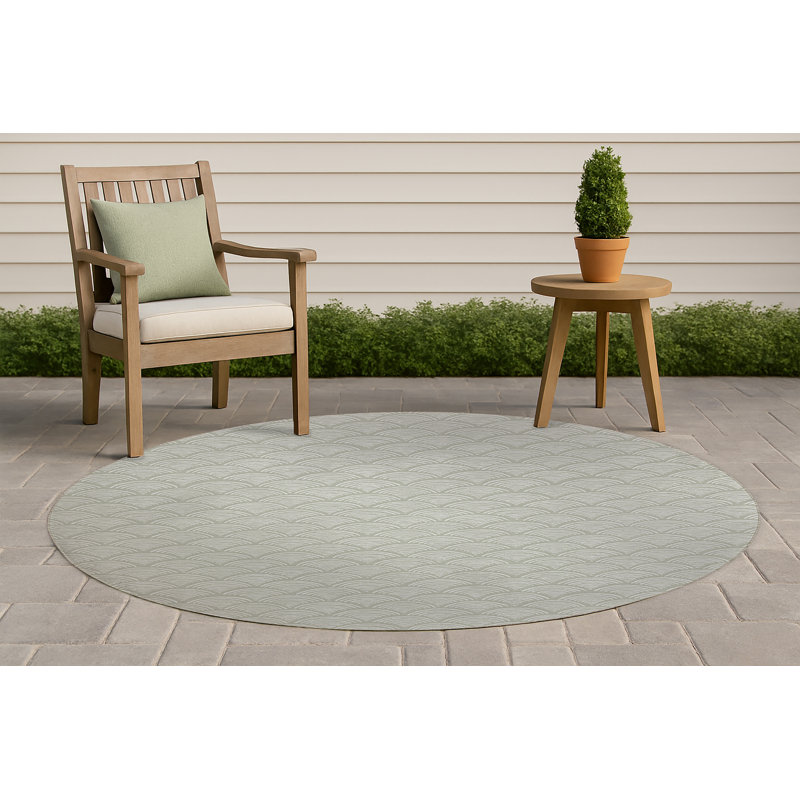 Tapis d'extérieur antidérapant Rolling Waves, Rond 5 pi