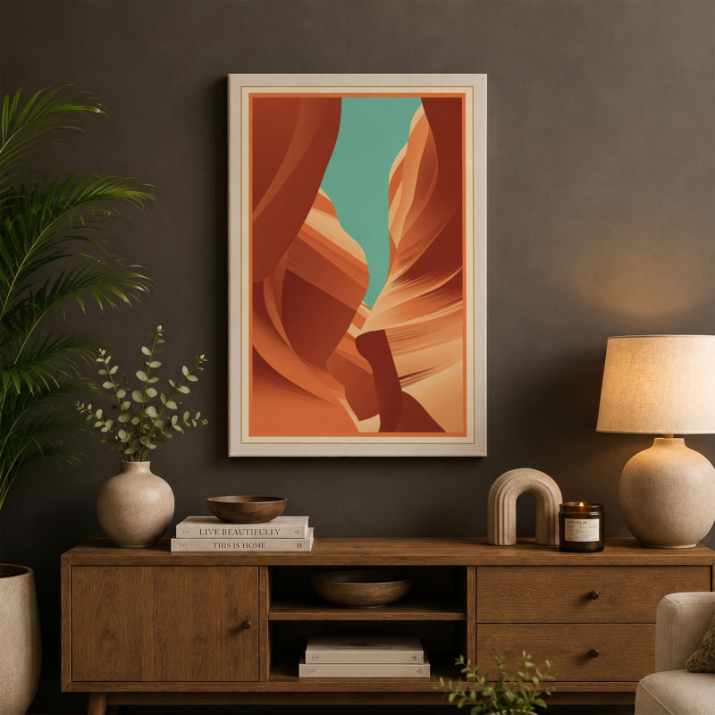 Canyon Depths Southwestern - Wrapped Canvas, 18x12 - 45.7 x 30.5 cm, Black Border