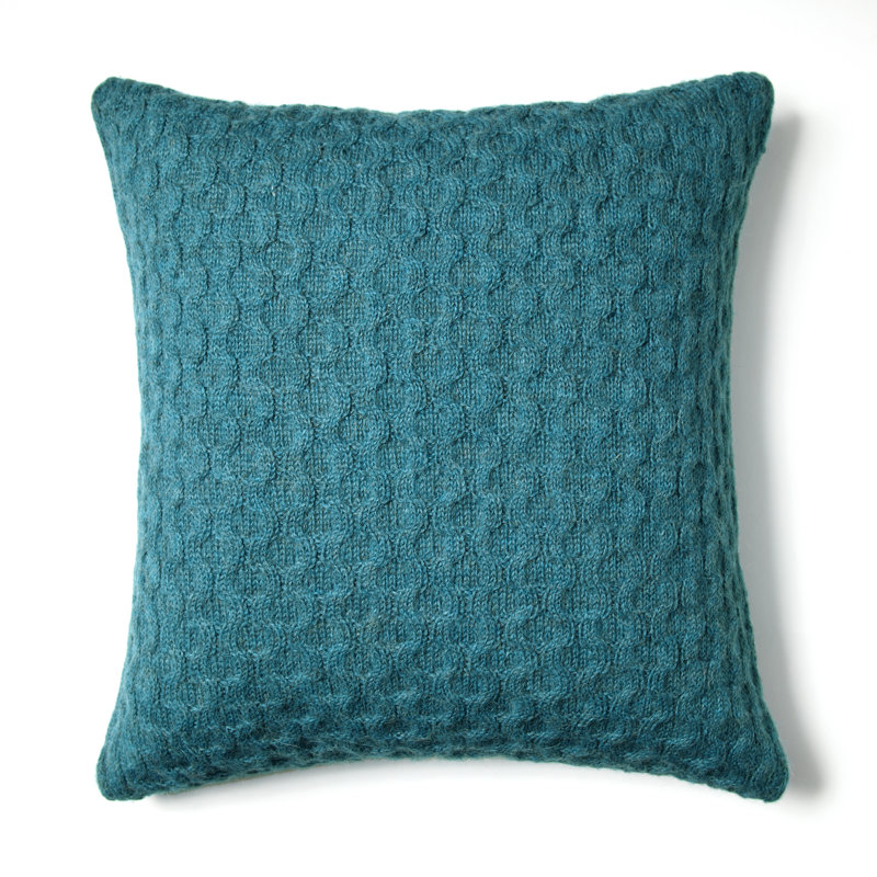 Theo Square Pillow Cover and Insert, Peacock