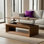Table basse en bois massif Ã  plateau relevable avec tablette de rangement et compartiment dissimulÃ©, table d'appoint moderne plaquÃ©e Ã  hauteur rÃ©glable pour le salon d'un appartement