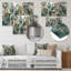 Brun et vert effet marbre - Décoration murale abstraite en métal marbré-1131816855