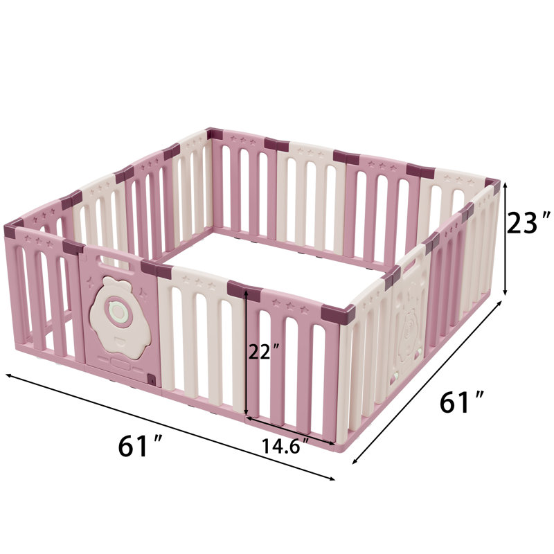 Enclos d'exercice pour animaux, Rose / blanc