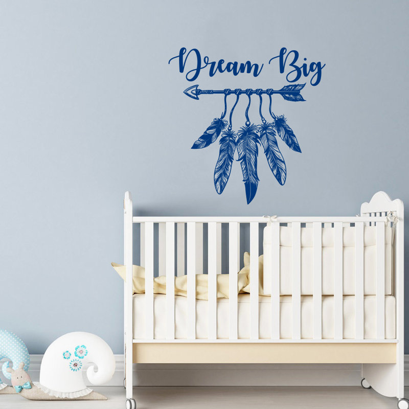 Text & Numbers Non-Wall Damaging Wall Decal, Blue