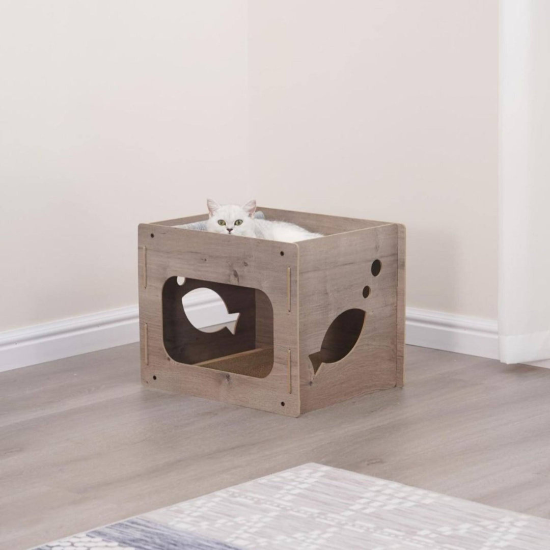 12.5" Cat House with Fish Detailing PetPals