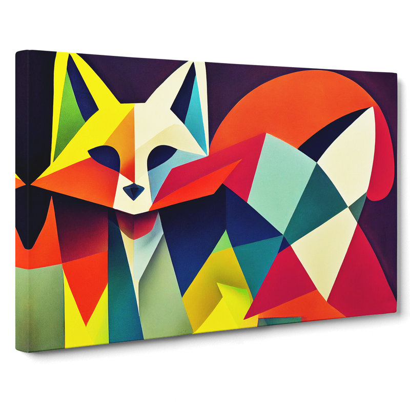 Unique Abstract Fox - Wrapped Canvas, 40cm H x 60cm W x 3cm D