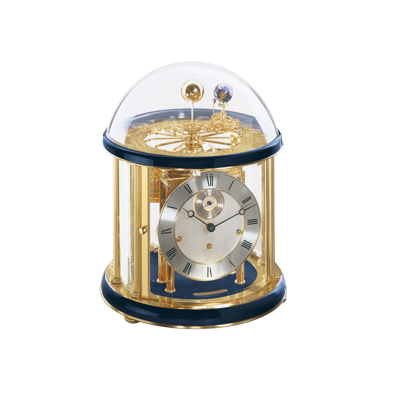 Roman Numeral Tabletop Clock, Gold/Blue