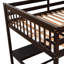 Lit mezzanine avec tablettes de rangement et bureau sous le lit-364790950-364790949