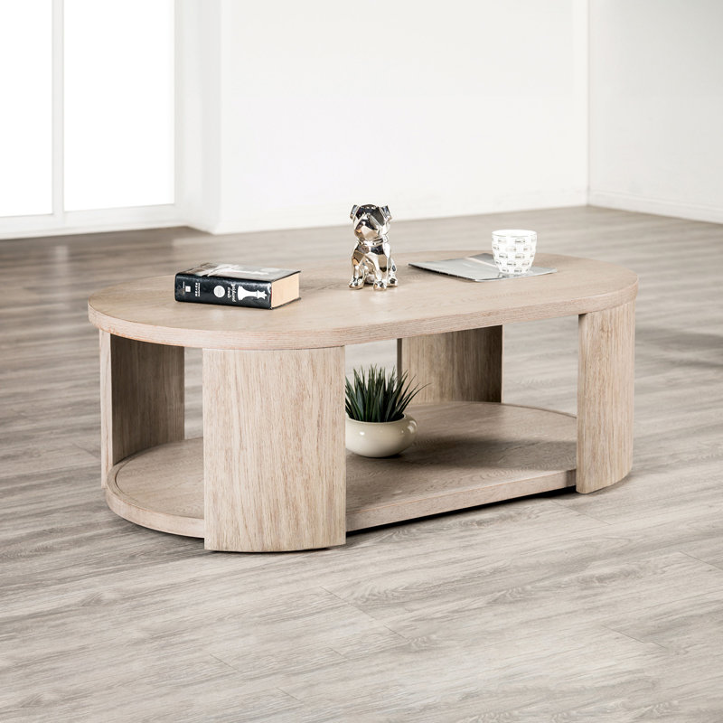 Table basse ovale moderne 49,6 ", chêne