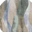Tapis extérieur rond lavable abstrait bleu 8 po beige et denim