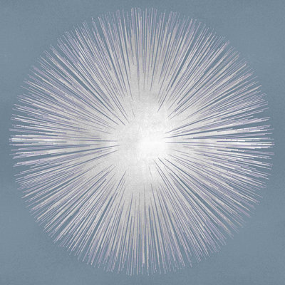 " Silver Sunburst On Gray I "