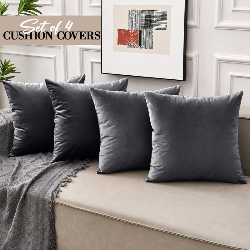 Eva-Sophia Square Scatter Cushion, Charcoal