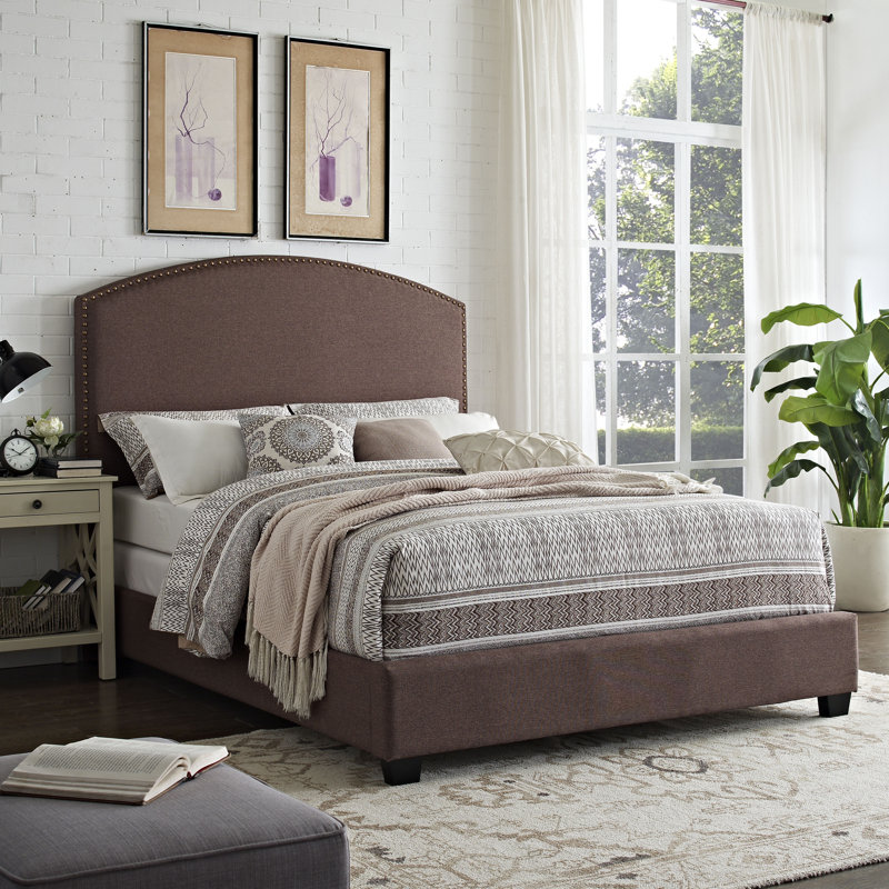 Delrick Upholstered Linen Standard Bed