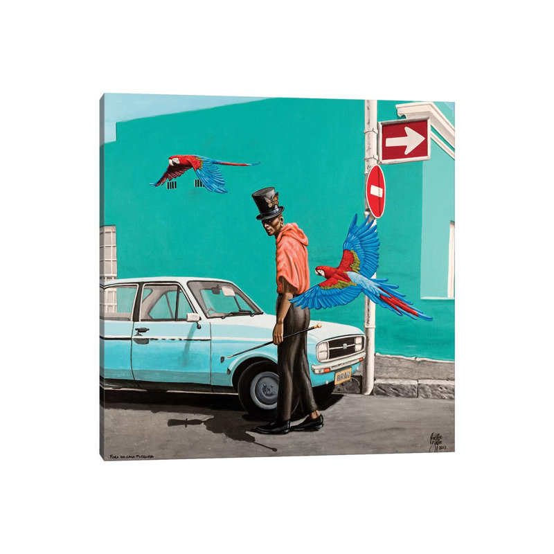 Fora Da Casa Turquesa by Christian Beijer - Painting on Canvas, Wrapped Canvas, 66.04cm H x 66.04cm W x 1.91cm D