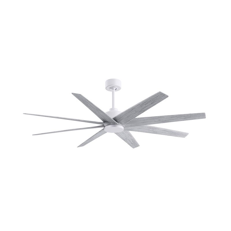 Ariella - Eight Blade Ceiling Fan, Matte White, Barnwood Tone