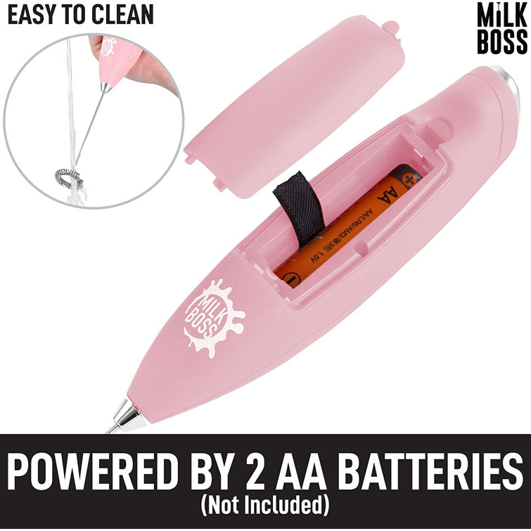 Zulay Kitchen MILK BOSS Milk Frother With Stand - Hot Pink with