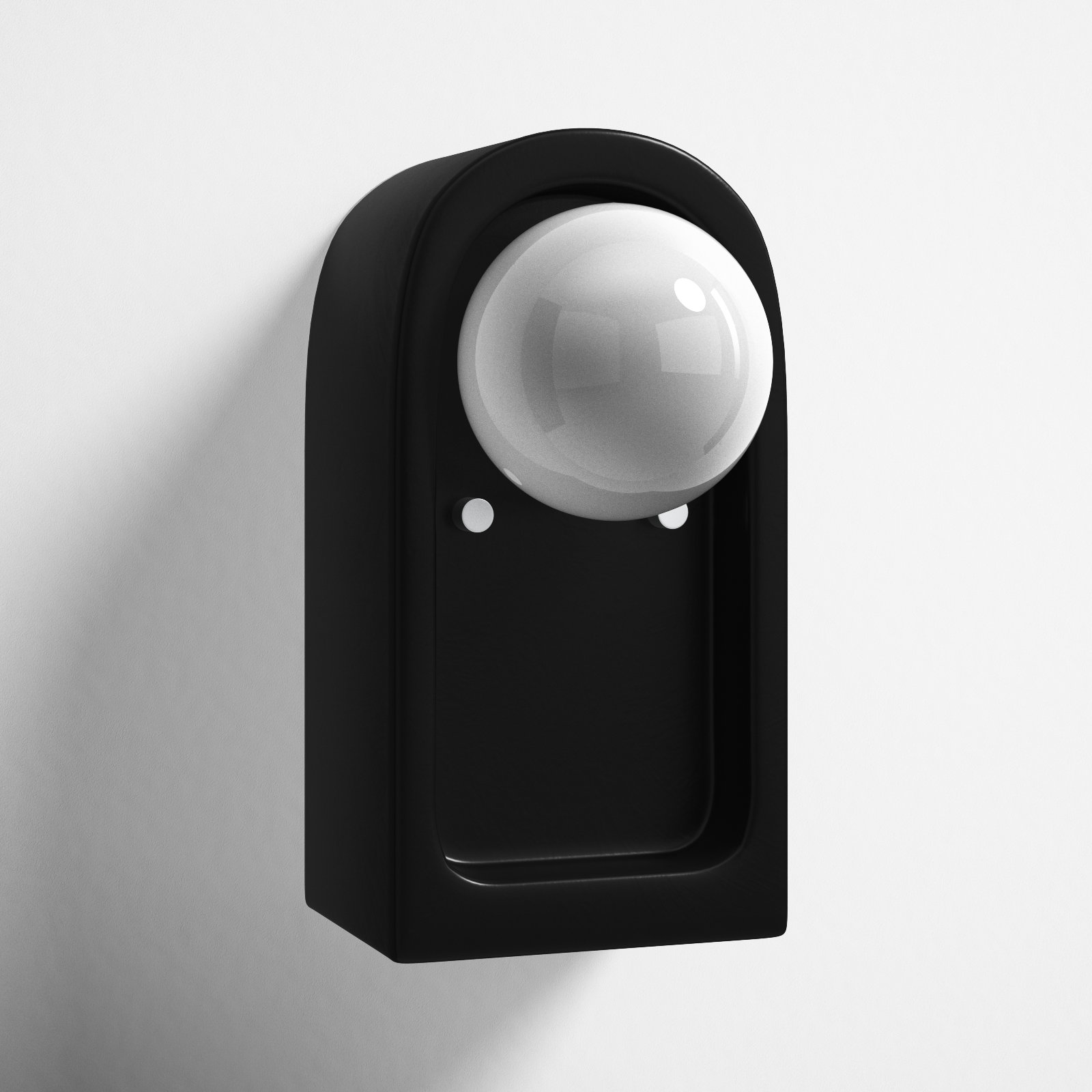 Rosalino Single Light Ceramic Sconce, Carbon Matte Black