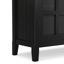 Armoire de rangement bas de style transitionnel en bois massif avec portes vitrées et tablettes réglables Acadian-676016431-805124026