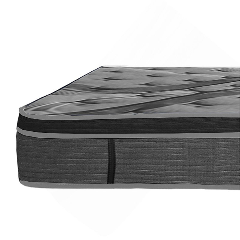 Premium 14in California King Size Memory Foam Mattress in a Box, Plush Euro Top Hybrid Pocket Coil Mattress, Gray