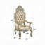 Chaise avec accoudoirs (lot de 2), cuir synthétique et finition or antique