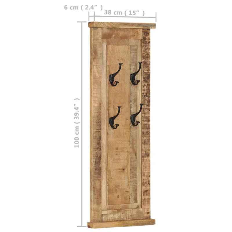 Leite Solid Wood Wall 4 - Hook Wall Mounted Coat Rack