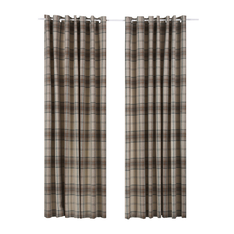 Bernita Eyelet Room Darkening Curtains, 117 W x 137 D cm, Ochre Yellow