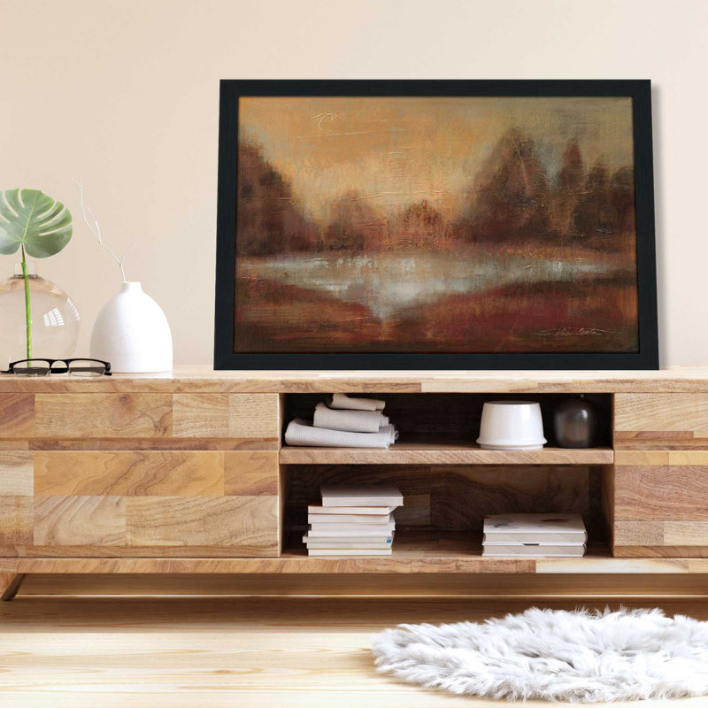 " Rain II " Painting Print, 49.5" W x 33.5" H, Black Framed