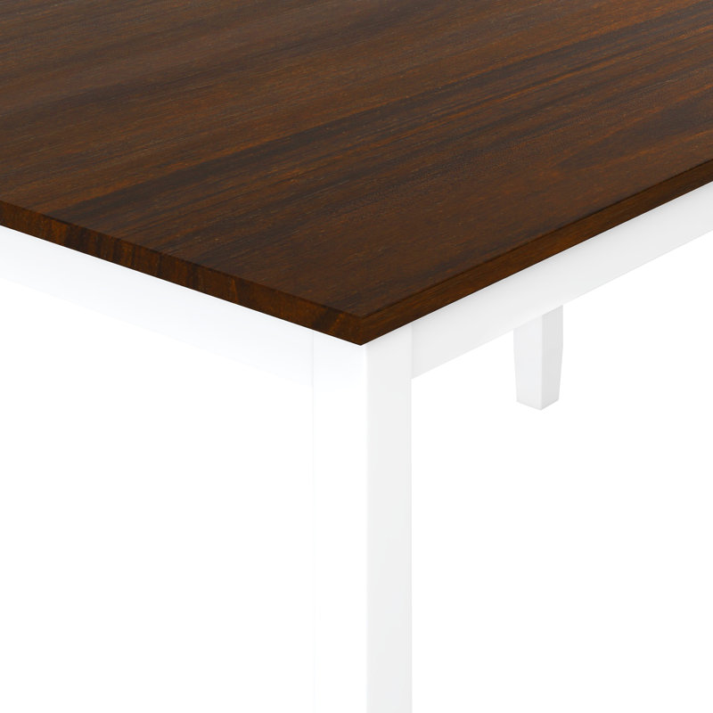 Table de cuisine en bois Topmax, table de salle à manger rustique rustique, blanc et cerisier