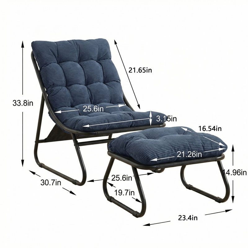 Fauteuil inclinable avec repose-pieds Sling, Marine