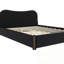 Grand lit plateforme tapissier Kirkham avec pieds en bois-1878187825