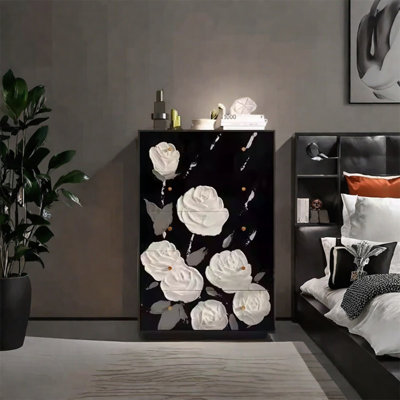 Armoire de rangement en pin avec tiroirs lisses