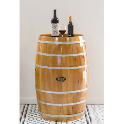 Alcide Solid Wood Floor Wine Bottle Rack in Brown