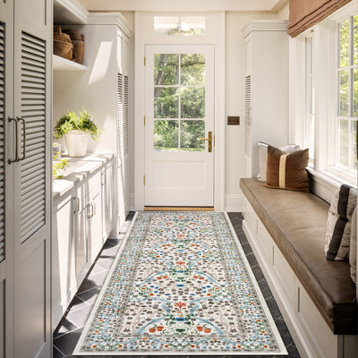 Floral Machine Printed Area Rug