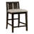 3-Piece Pack Counter Height Set Table W Display Shelf USB Ports And 2X Counter Height Chairs Fabric Upholstered Dining Furniture