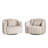 Upholstered Oversized 360° Swivel Accent Barrel Chair with 3 Pillows for Living Room-881311180