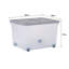 Wham 44L Box with Wheels & Folding Lid Pack of 5 Clear/Cool Grey