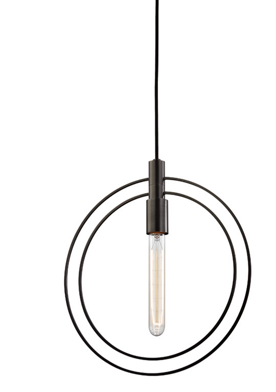 Luminaire suspendu géométrique à 1 lumière Saphronia, Laiton vieilli