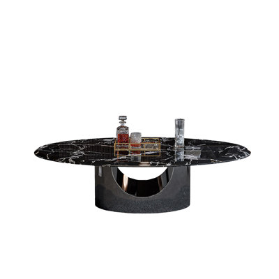 Modern minimalist oval marble coffee table