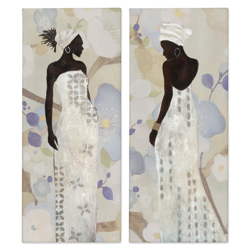  Ensemble de 2 impressions sur toile élégantes «Neutrals Women» par Janet Tava, H 30 po x l 13 po