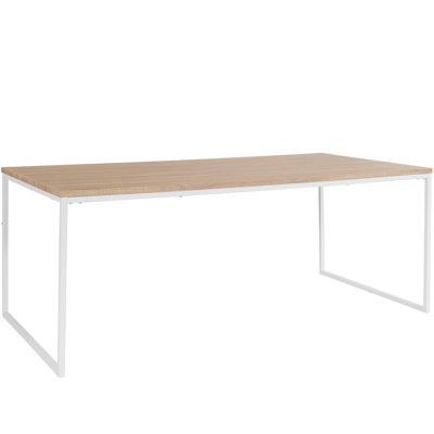Neshaun Rectangular Dining Table with Stainless Steel Base