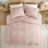 Gigi Pink Clipped Jacquard Tufted 3-Piece King/Cal King Comforter Set-111192732-111192731