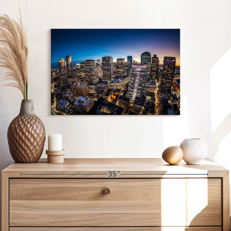Blue Hour Boston Skyline, H 16 po x l 24 po