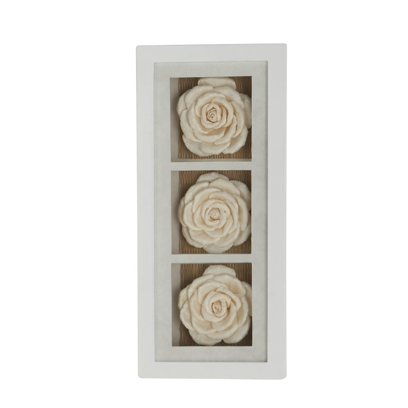 Décoration murale fleur rose en bois Chaney