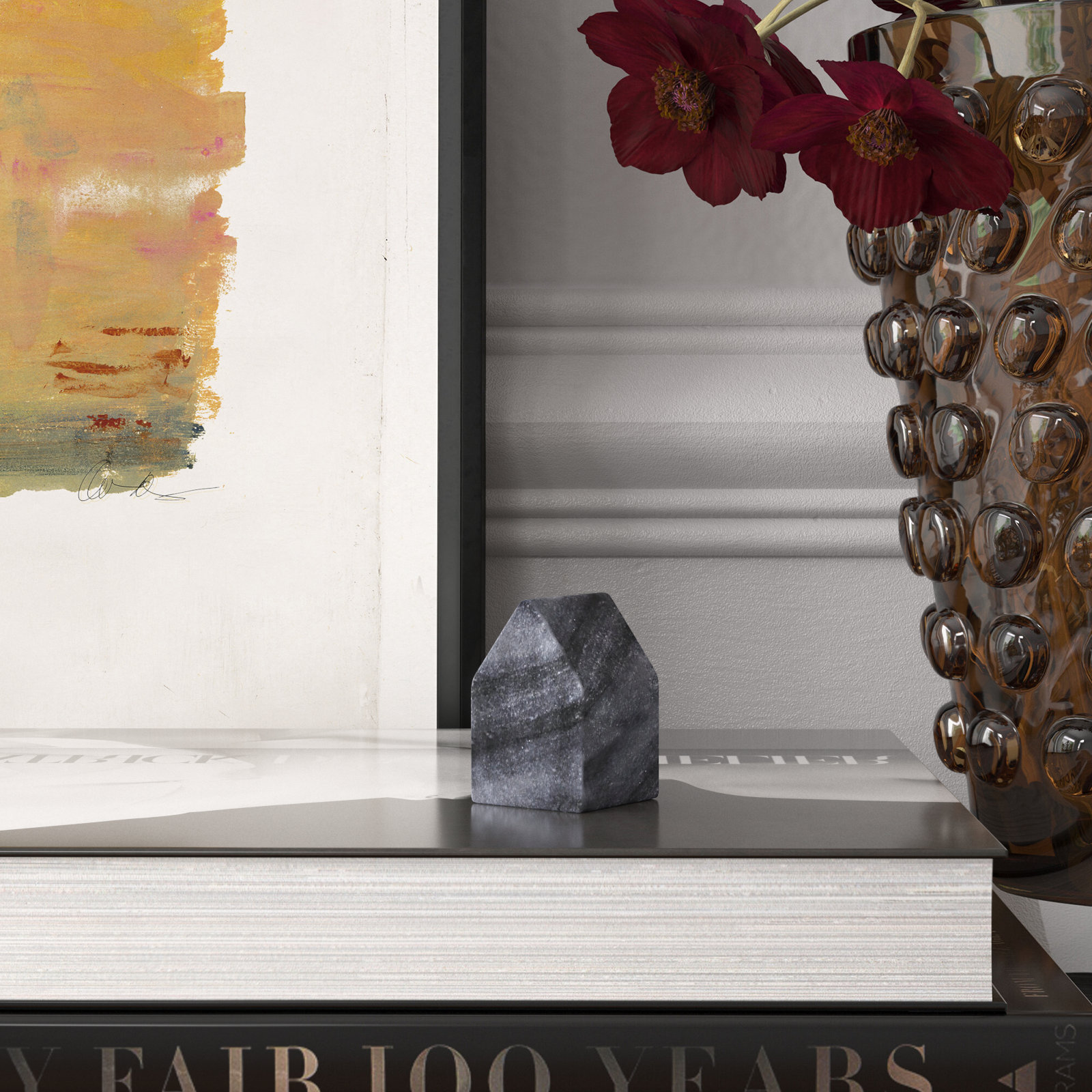 Adalynn Genuine Marble Sculpture, 2.25" H x 1.5" W x 1.5" D, Gray